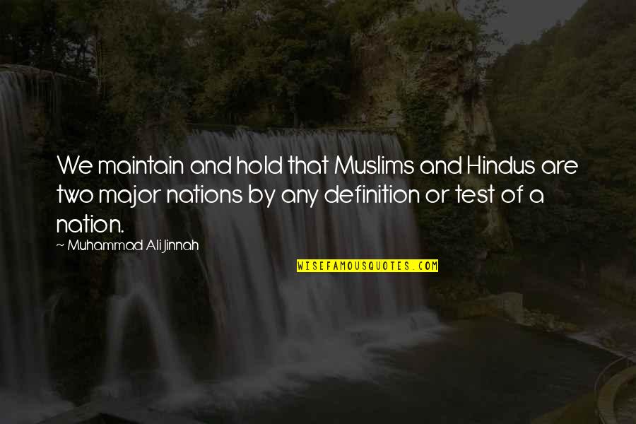 Kronenberg Flags Quotes By Muhammad Ali Jinnah: We maintain and hold that Muslims and Hindus