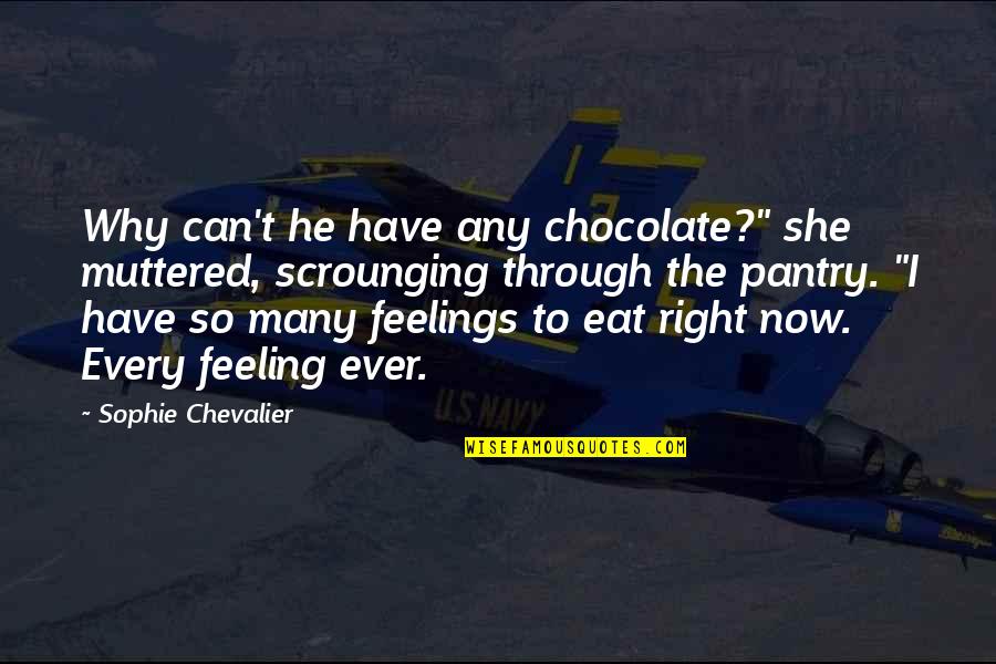 Kronenberg Flags Quotes By Sophie Chevalier: Why can't he have any chocolate?" she muttered,