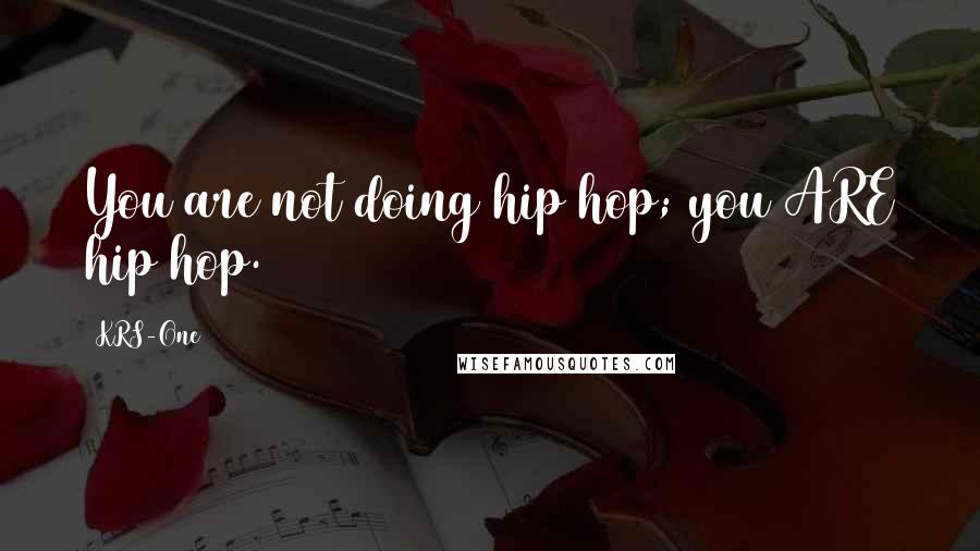 KRS-One quotes: You are not doing hip hop; you ARE hip hop.