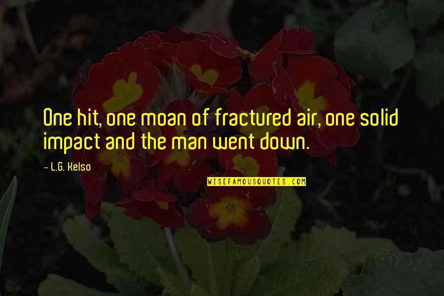 Krstevski Kolaci Quotes By L.G. Kelso: One hit, one moan of fractured air, one