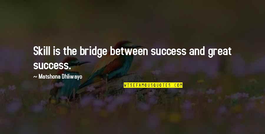 Krstevski Kolaci Quotes By Matshona Dhliwayo: Skill is the bridge between success and great