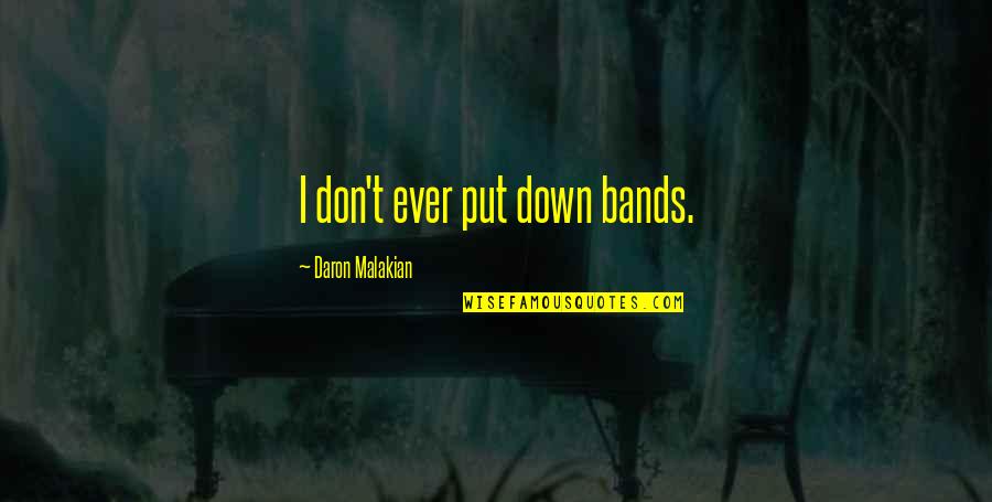 Kruckenberg Chiropractic Moline Quotes By Daron Malakian: I don't ever put down bands.
