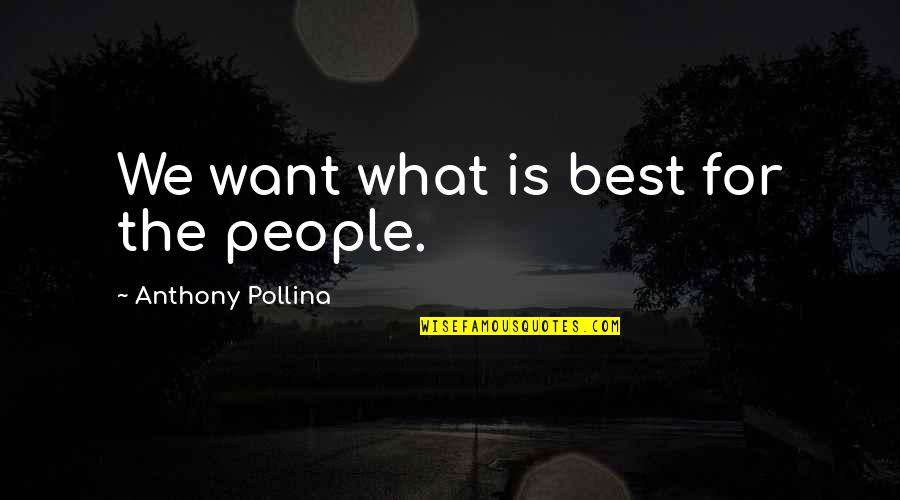 Kruger Festivus Quotes By Anthony Pollina: We want what is best for the people.