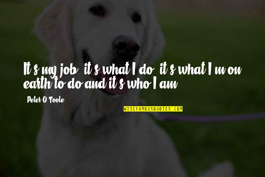 Kruger Park Quotes By Peter O'Toole: It's my job, it's what I do, it's