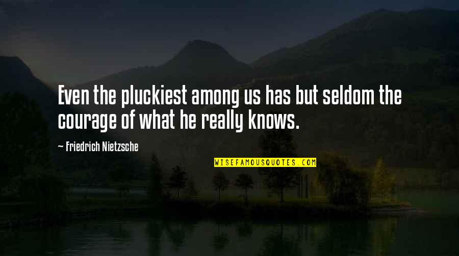 Krukowski Obituary Quotes By Friedrich Nietzsche: Even the pluckiest among us has but seldom