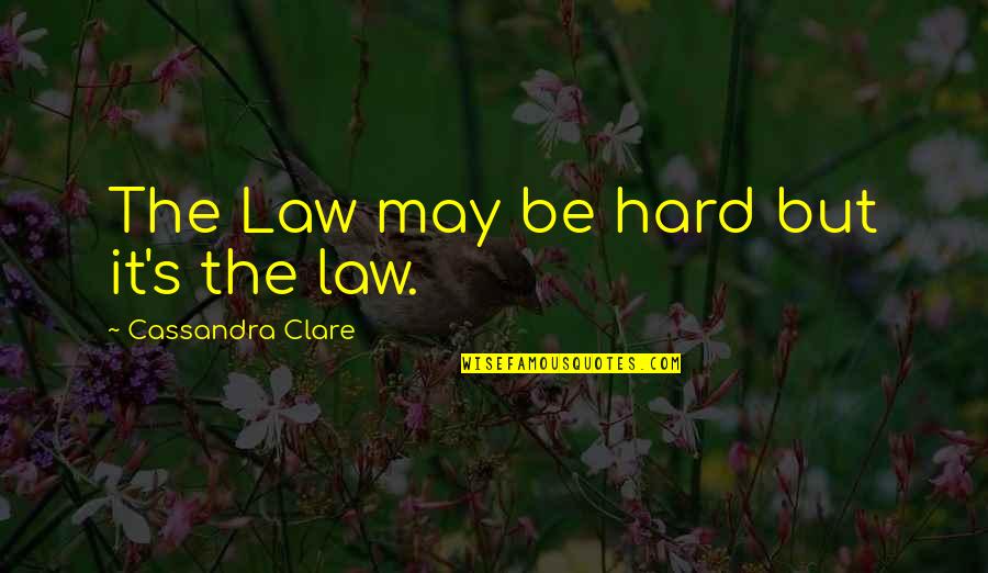 Krummen Quotes By Cassandra Clare: The Law may be hard but it's the