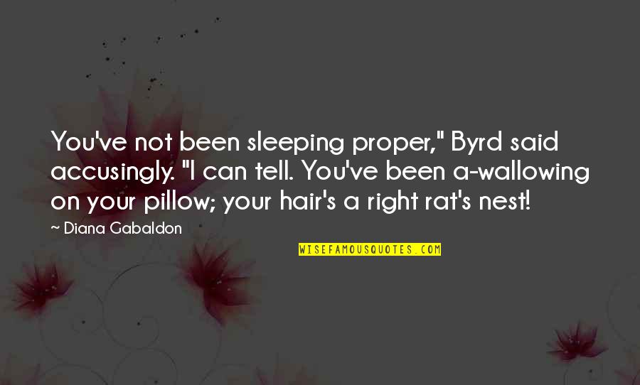 Krve Band Quotes By Diana Gabaldon: You've not been sleeping proper," Byrd said accusingly.
