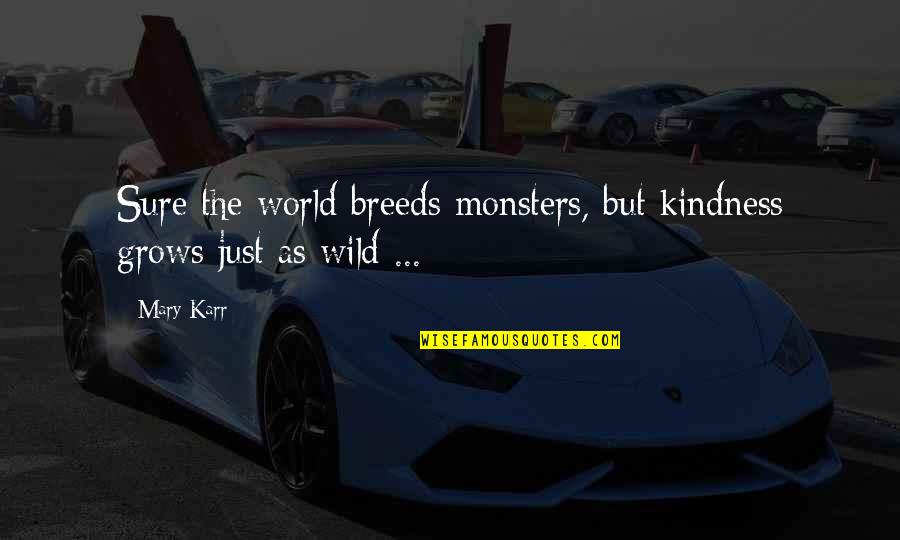 Kryahgenetics Quotes By Mary Karr: Sure the world breeds monsters, but kindness grows
