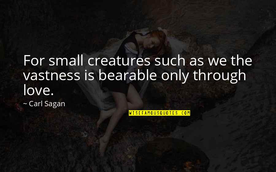 Krzesimir Quotes By Carl Sagan: For small creatures such as we the vastness