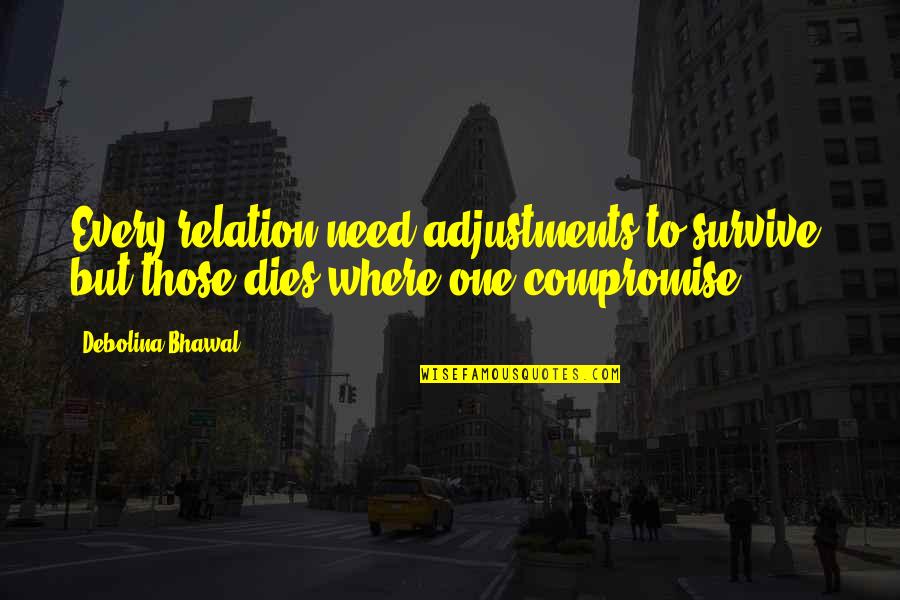 Krzywicki Beth Quotes By Debolina Bhawal: Every relation need adjustments to survive, but those