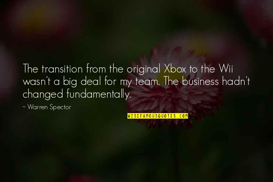 Ks Chitra Quotes By Warren Spector: The transition from the original Xbox to the