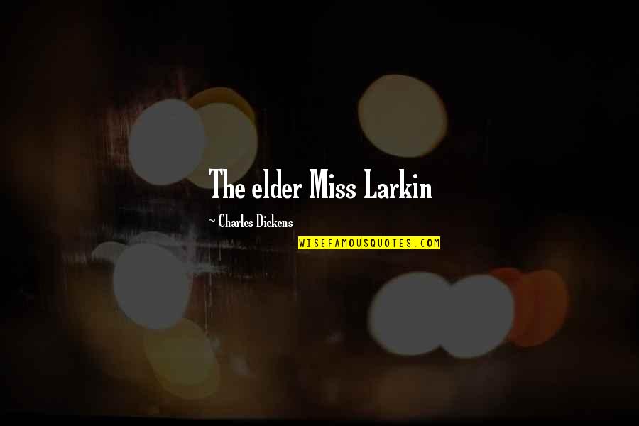 Ktarin Quotes By Charles Dickens: The elder Miss Larkin Ktarin Quotes By Charles Dickens: The elder Miss Larkin