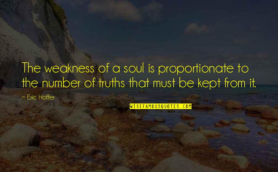 Ktia Fm Quotes By Eric Hoffer: The weakness of a soul is proportionate to