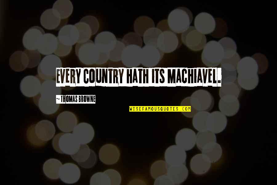 Kuang Si Quotes By Thomas Browne: Every Country hath its Machiavel.