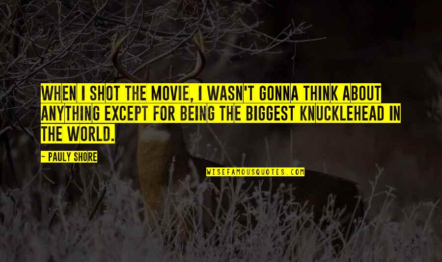 Kuangalia Asilimia Quotes By Pauly Shore: When I shot the movie, I wasn't gonna