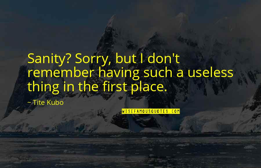 Kubo Quotes By Tite Kubo: Sanity? Sorry, but I don't remember having such