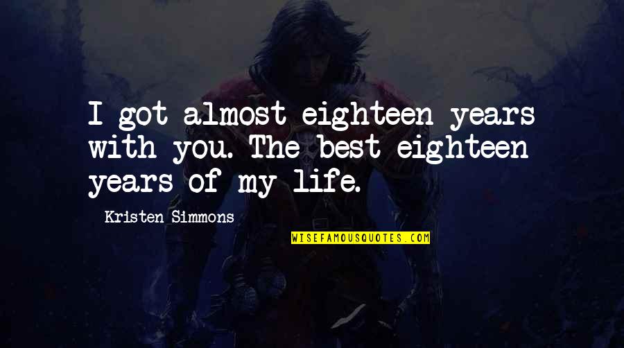 Kuciak Jan Quotes By Kristen Simmons: I got almost eighteen years with you. The