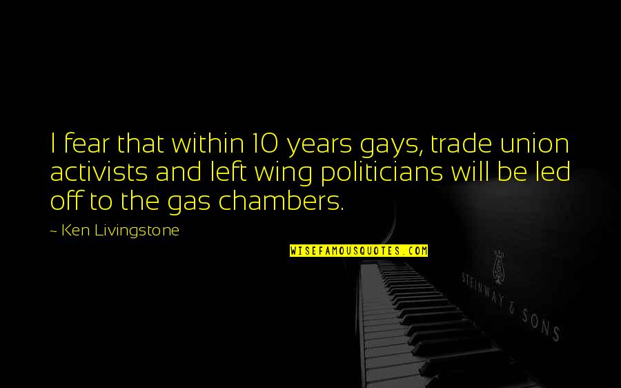 Kucinich Belief Quotes By Ken Livingstone: I fear that within 10 years gays, trade Kucinich Belief Quotes By Ken Livingstone: I fear that within 10 years gays, trade
