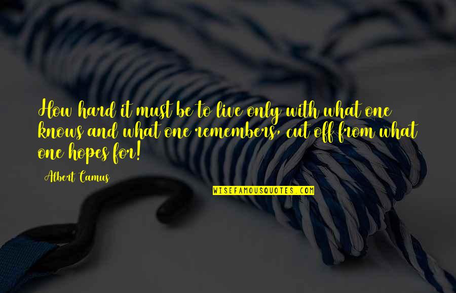 Kudumulu Quotes By Albert Camus: How hard it must be to live only