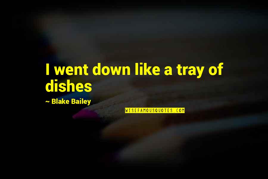 Kudzai Machokoto Quotes By Blake Bailey: I went down like a tray of dishes