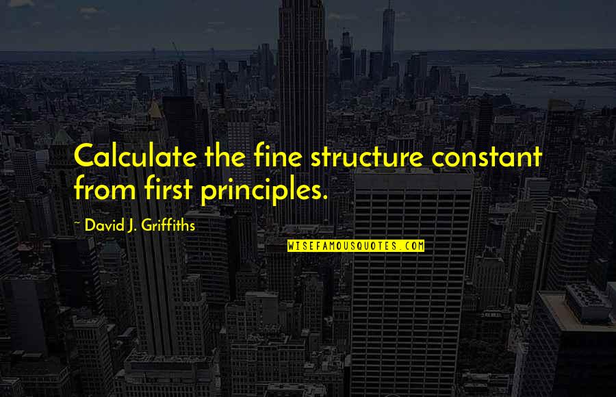 Kufis Hats Quotes By David J. Griffiths: Calculate the fine structure constant from first principles.