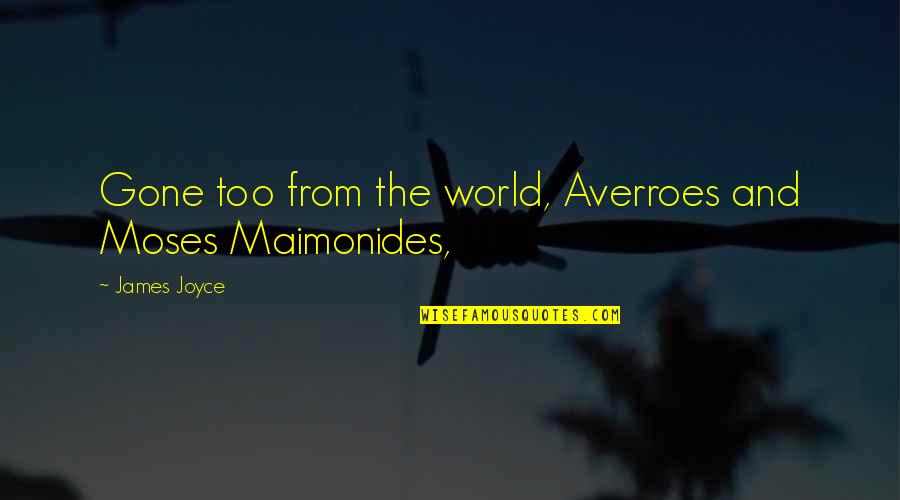Kuhel Baseball Quotes By James Joyce: Gone too from the world, Averroes and Moses