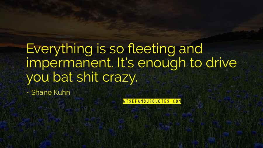 Kuhn Quotes By Shane Kuhn: Everything is so fleeting and impermanent. It's enough