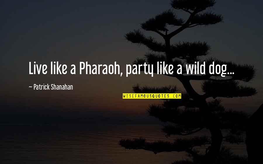 Kukacka Quotes By Patrick Shanahan: Live like a Pharaoh, party like a wild