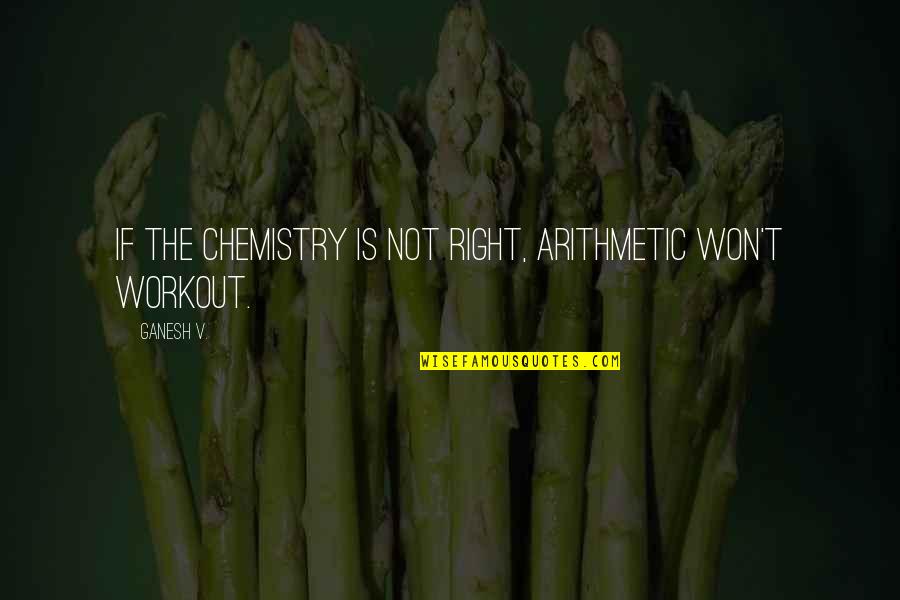 Kukacka Wikipedia Quotes By Ganesh V.: If the Chemistry is not right, Arithmetic won't