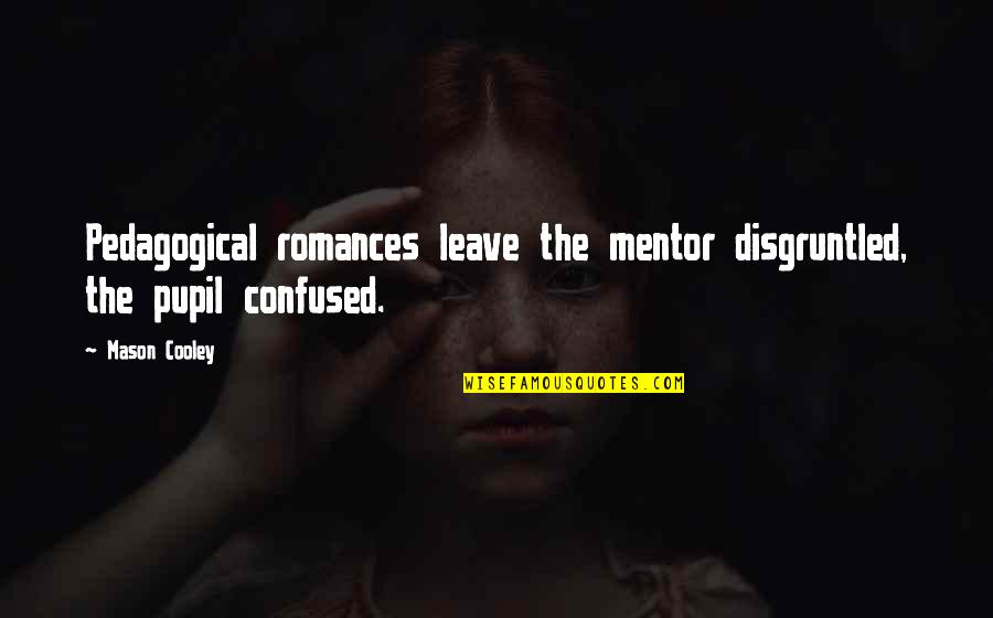 Kukoc Nba Quotes By Mason Cooley: Pedagogical romances leave the mentor disgruntled, the pupil