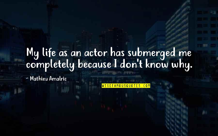 Kukura Game Quotes By Mathieu Amalric: My life as an actor has submerged me