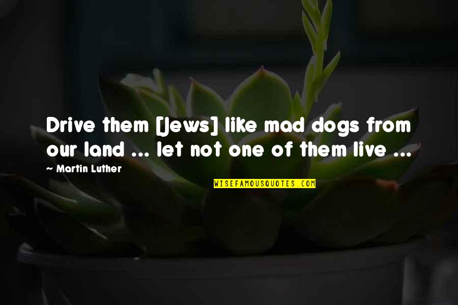 Kulhanek Quotes By Martin Luther: Drive them [Jews] like mad dogs from our
