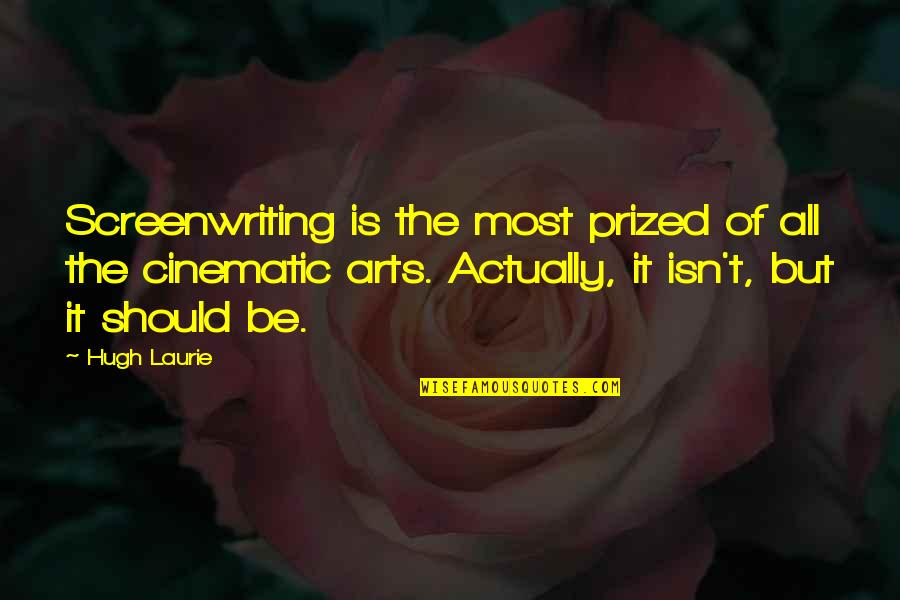 Kulisek Roztok Quotes By Hugh Laurie: Screenwriting is the most prized of all the