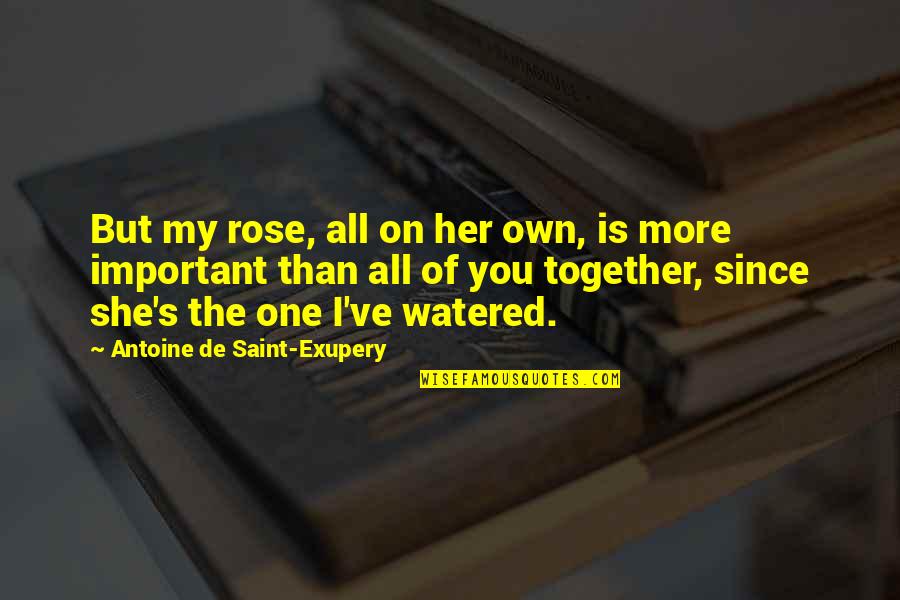 Kullandigimiz Quotes By Antoine De Saint-Exupery: But my rose, all on her own, is Kullandigimiz Quotes By Antoine De Saint-Exupery: But my rose, all on her own, is
