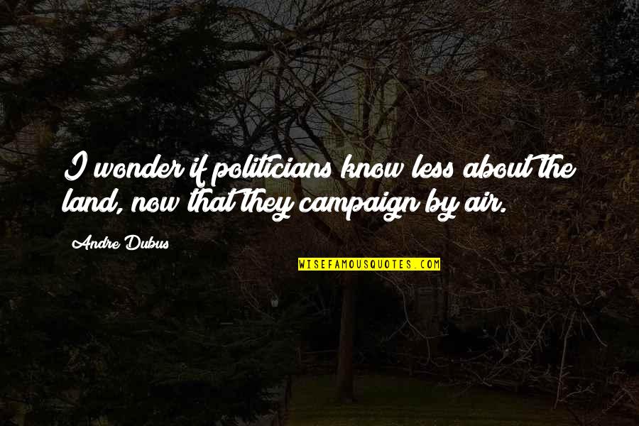 Kumamoto Castle Quotes By Andre Dubus: I wonder if politicians know less about the