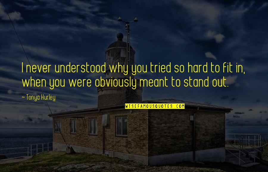 Kumlin And Fromm Quotes By Tonya Hurley: I never understood why you tried so hard Kumlin And Fromm Quotes By Tonya Hurley: I never understood why you tried so hard