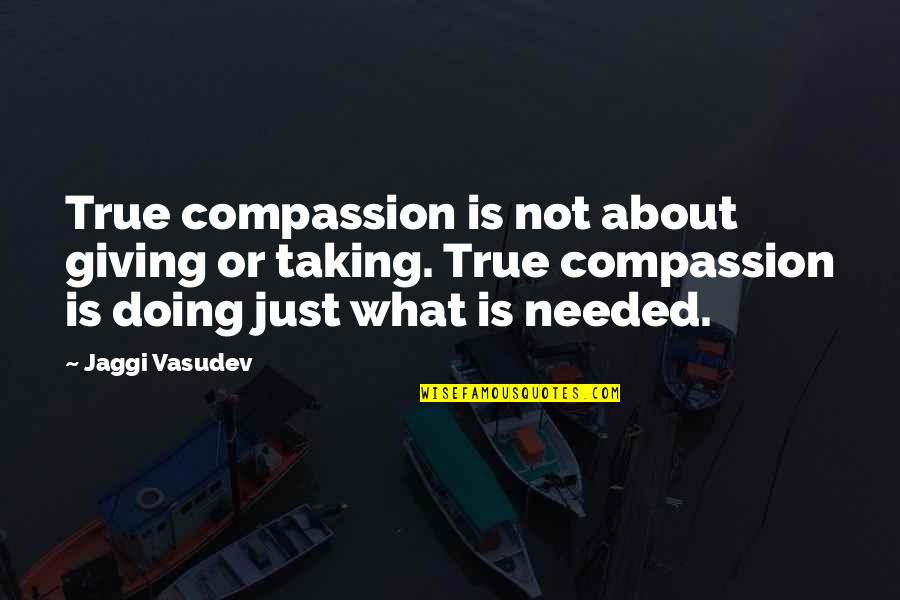 Kunati Quotes By Jaggi Vasudev: True compassion is not about giving or taking.