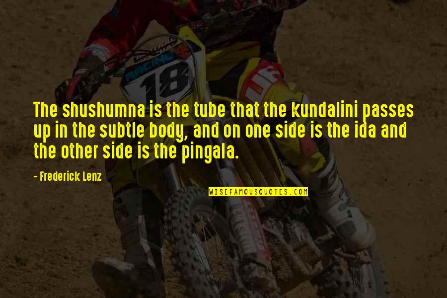 Kundalini Quotes By Frederick Lenz: The shushumna is the tube that the kundalini