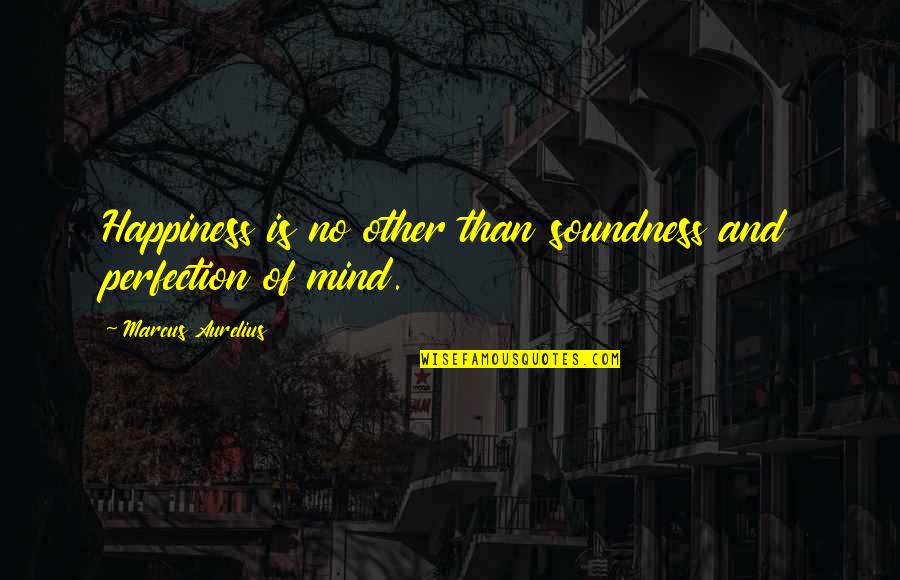 Kung Ayaw Mo Maniwala Quotes By Marcus Aurelius: Happiness is no other than soundness and perfection