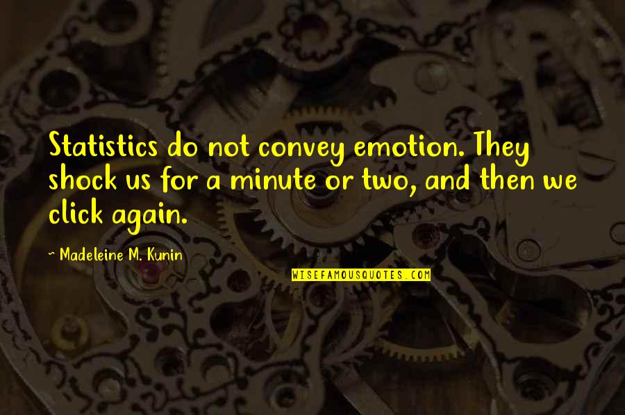 Kunin Quotes By Madeleine M. Kunin: Statistics do not convey emotion. They shock us