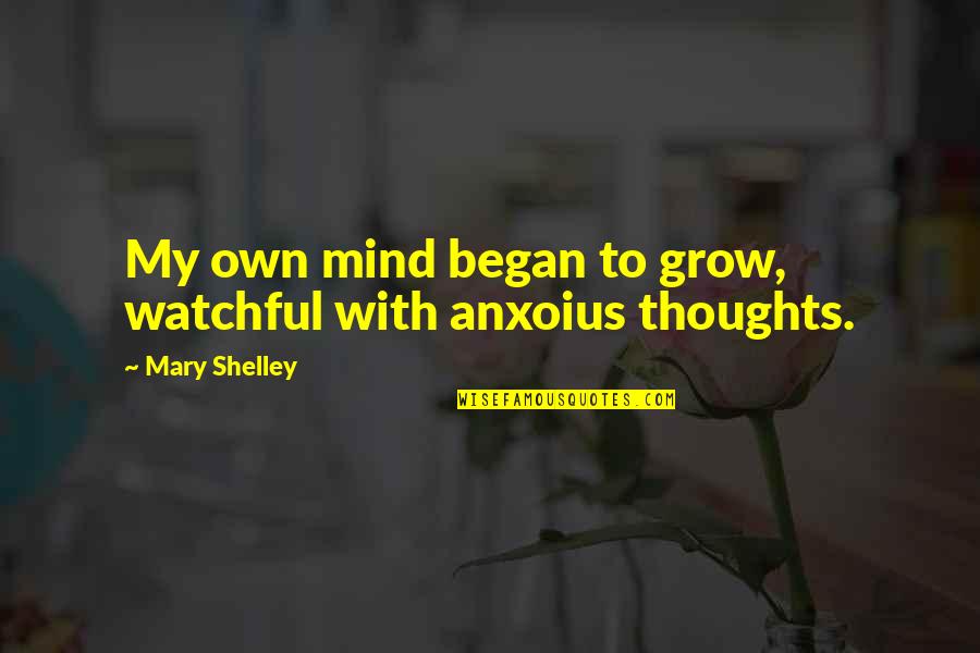 Kurasuno High School Quotes By Mary Shelley: My own mind began to grow, watchful with