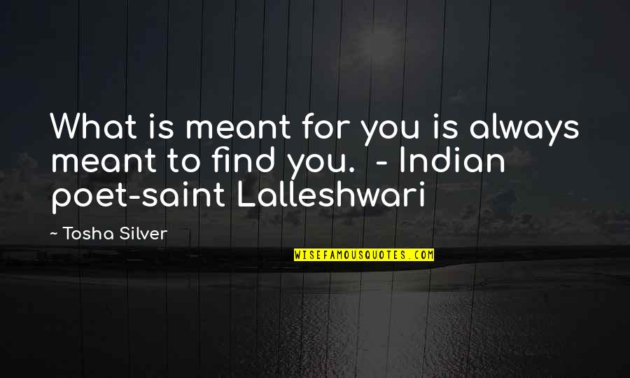 Kurious Uptown Quotes By Tosha Silver: What is meant for you is always meant