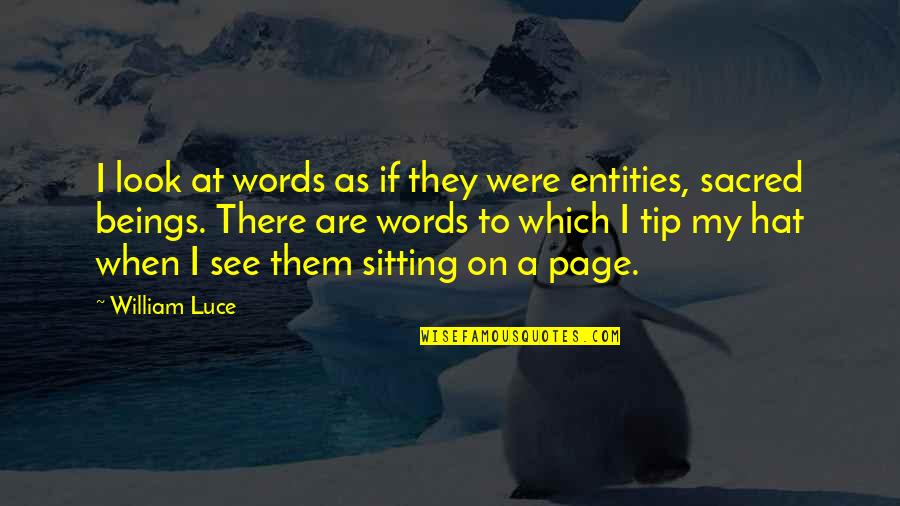 Kuriuo Laikotarpiu Quotes By William Luce: I look at words as if they were Kuriuo Laikotarpiu Quotes By William Luce: I look at words as if they were