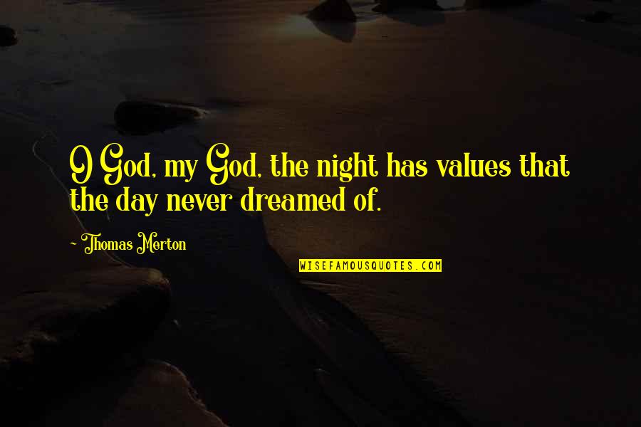 Kurnaz Es Quotes By Thomas Merton: O God, my God, the night has values
