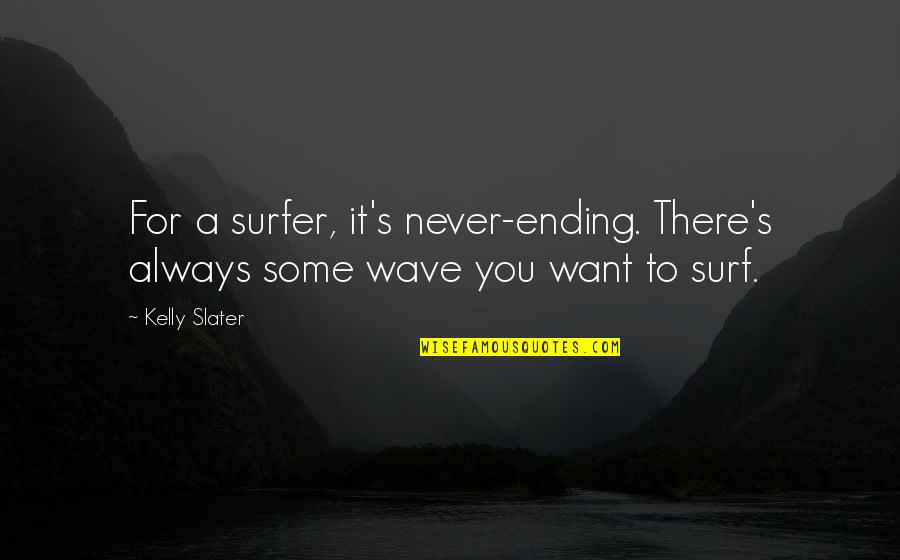 Kurose Mei Quotes By Kelly Slater: For a surfer, it's never-ending. There's always some