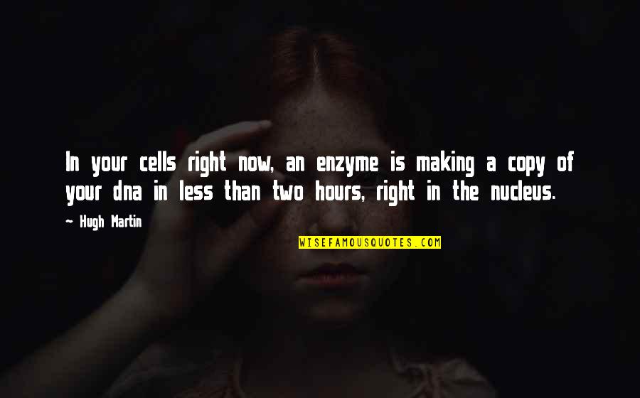 Kurt Lewin Quotes By Hugh Martin: In your cells right now, an enzyme is Kurt Lewin Quotes By Hugh Martin: In your cells right now, an enzyme is