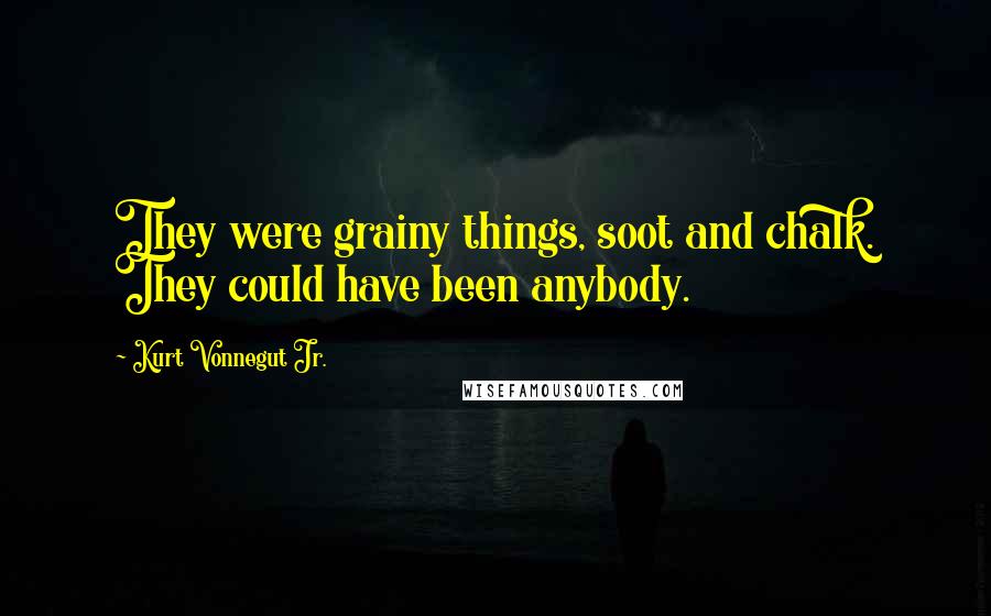 Kurt Vonnegut Jr. quotes: They were grainy things, soot and chalk. They could have been anybody.