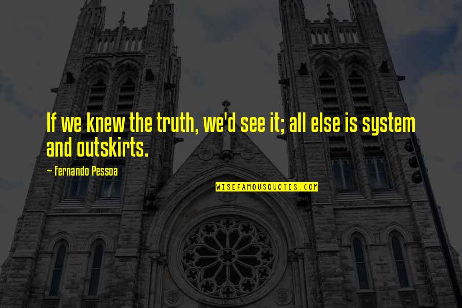 Kurtuaz Quotes By Fernando Pessoa: If we knew the truth, we'd see it;