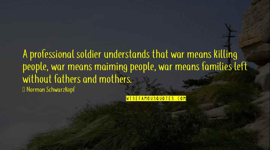 Kusakabe Shinra Quotes By Norman Schwarzkopf: A professional soldier understands that war means killing Kusakabe Shinra Quotes By Norman Schwarzkopf: A professional soldier understands that war means killing