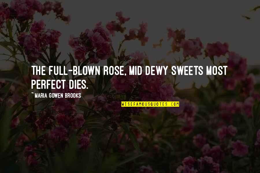 Kuwei Quotes By Maria Gowen Brooks: The full-blown rose, mid dewy sweets Most perfect